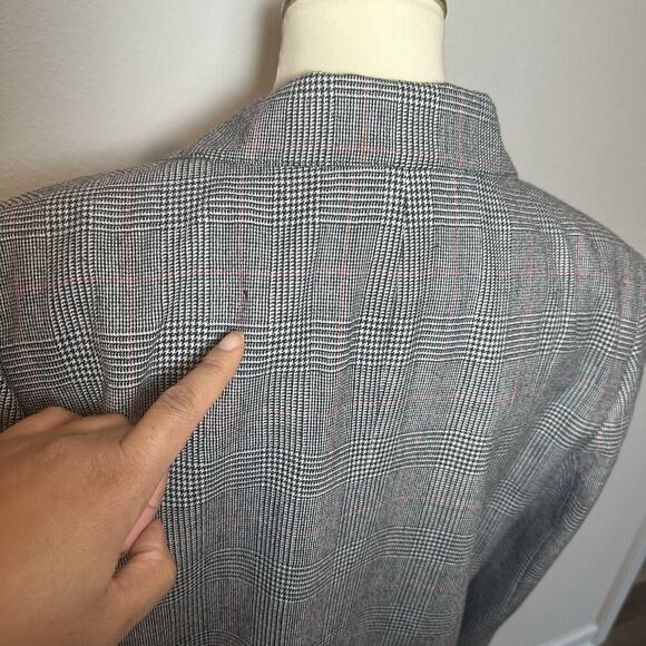 VTG Giorgio Houndstooth Plaid Wool Double Breasted Hi Waist Pants Suit Large 90s - Picture 15 of 16